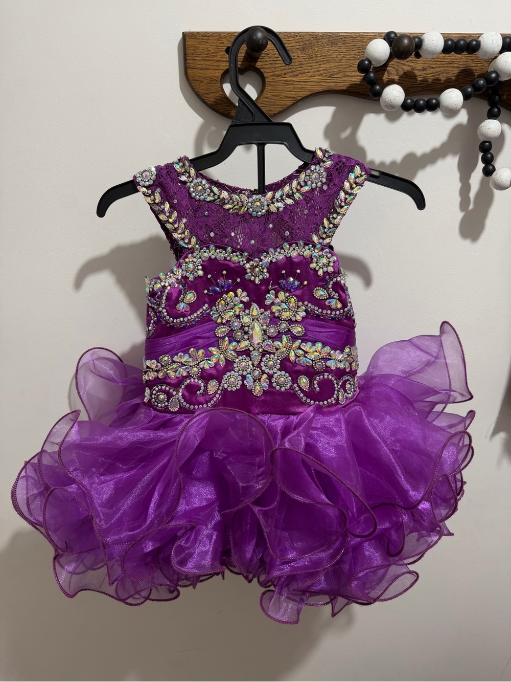 Toddler Girls Purple Glitzy Cupcake Pageant Dress - Party Dress